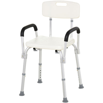 Shower Chair, Mobility Medical Grade Bath Chair, Adjustable Shower Bench with Removable Armrests for Seniors, Handicap, Disabled