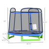 Blue 7FT Kids Trampoline, Durable Bouncer Spring Gym Toy Indoor/Outdoor with Safety Net Enclosure, Fun Exercise Activity