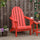 Folding Adirondack Chair, HDPE Outdoor All Weather Plastic Lounge Beach Chairs for Patio Deck and Lawn Furniture, Red