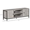 TV Stand for TVs up to 60", Industrial Entertainment Center Cabinet with Storage Shelves for Living Room or Bedroom, Oak