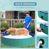 Dog Bathing Tub 12" x 56" Collapsible PVC Pet Foldable Swimming Pool Green / Blue