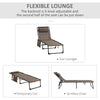 Reclining Lounge Chair, Folding Camping Cot, Portable Sun Lounger, with Adjustable Backrest and Removable Pillow, for Patio, Garden, Beach