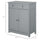 Small Bathroom Storage Cabinet, Freestanding Linen Cabinet with Metal Knob, Elevated Base and 2 Drawers, MDF Board, Bath Room Cabinet, Grey