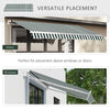 8' x 7' Patio Retractable Awning, Manual Exterior Sun Shade Deck Window Cover, Green / White
