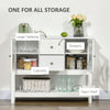 Modern Sideboard, Glass Door Buffet Cabinet with Storage Drawers, and Adjustable Shelves, Console Table for Living Room, Entryway, White