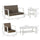5 Pieces Patio Wicker Conversation Sets, Outdoor PE Rattan Loveseat Furniture, Two-tier Coffee Table and Side Table, Beige