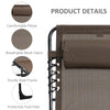 Reclining Lounge Chair, Folding Camping Cot, Portable Sun Lounger, with Adjustable Backrest and Removable Pillow, for Patio, Garden, Beach