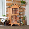 Wooden Outdoor Bird Cage, Featuring a Large Play House with Removable Bottom Tray 4 Perch, Orange