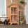 Wooden Outdoor Bird Cage, Featuring a Large Play House with Removable Bottom Tray 4 Perch, Orange
