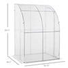 5' x 4' x 7' Outdoor Walk-In Greenhouse, Plant Nursery with Roll-up Door, and PE Cover, White