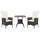 3-Piece Patio PE Rattan Bistro Set, Recliner Chairs with Tea Table Conversation Set, Cream White