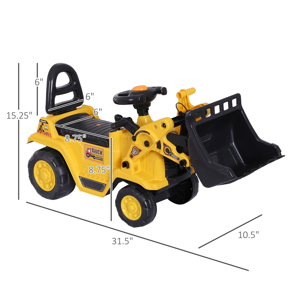 Toy Riding Bulldozer 3 in 1 Ride On Toy Bulldozer Digger Tractor Pulling Cart Pretend Play