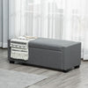 Nailhead Trim Upholstered Flip Top Storage Bench, Fabric Ottoman for Bedroom, or Living room, Light Grey