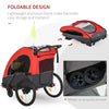 Red and Grey Child Bike Trailer 3 In 1 Foldable Baby Trailer Transport Buggy Carrier with Shock Absorber System Rubber Tires