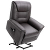Electric Power Lift Chair, PU Leather Recliner Chair for Elderly with Remote Control and Side Pockets, Brown