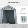 8' x 6' Outdoor Car Tent Carport Canopy Garage Storage Shelter with Roll-up Door, Steel Frame, PE Cover, Grey