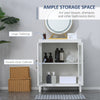Modern Bathroom Cabinet, Bathroom Storage Organizer with Double Glass Doors and Adjustable Shelf, White