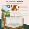 6-Piece Wooden Patio Sofa Sectional Set with Modular Design, Coffee Table, & 8 Pillows Included, Cream White
