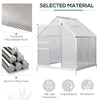 6' x 6' Aluminum Greenhouse, Polycarbonate Walk-in Greenhouse Kit with Adjustable Roof Vent, Rain Gutter and Sliding Door, Silver