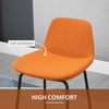 29.5" Seat Height Bar Stools Set of 2, Upholstered Bar Chairs, Armless Barstools with Back, Steel Legs, Orange