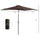 9' x 7' Patio Umbrella Outdoor Table Market Umbrella with Crank, Solar LED Lights, 45Â° Tilt, Push-Button Operation, for Deck, Pool, Brown