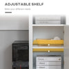 L-Shaped Computer Desk with Open Shelf and Storage Cabinet, Corner Writing Desk with Adjustable Shelf, Natural / White