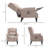 Wingback Heated Vibrating Accent Sofa Vintage Upholstered Massage Recliner Chair Push-back with Remote Controller, Beige