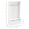 71" 3-In-1 Hall Tree Storage Bench and Coat Rack with 5 Steel Double Hooks, and Anti-Topple Anchor for Entryway, White