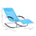 Chaise Rocker Patio Lounge Chairs with Recliner w/ Detachable Pillow & Durable Weather-Fighting Fabric, Blue