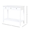 Console Table Industrial Desk with Drawer Bottom Shelf & Large Tabletop for Pictures Great for the Entryway White