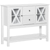 Modern Sideboard, Glass Door Buffet Cabinet with Storage Drawers, and Adjustable Shelves, Console Table for Living Room, Entryway, White