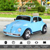Licensed Volkswagen Beetle Electric Kids Ride-On Car 6V Battery Powered Toy with Remote Control Music Horn Lights MP3 for 3-6 Years Old Blue