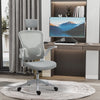 High Back Mesh Chair, Home Office Task Computer Chair with Adjustable Height, Lumbar Back Support, Headrest, and Arms, Grey
