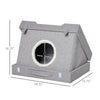 Wooden Cat House Foldable Kitten Cave 2 In 1 Condo Pet Bed with Soft Removable Cushions Suitcase Style Easy to Carry Grey