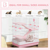 32"L 4-Level Small Animal Cage Rabbit Hutch with Lockable Wheels, Slide-out Tray for Bunny, Chinchillas, Ferret, Hedgehog & Gerbils, Pink