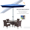 6.6 X 10 ft Rectangular Market Umbrella Patio Outdoor Table Umbrellas with Crank & Push Button Tilt, Blue