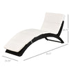 Patio Foldable Wicker Chaise Lounge, PE Rattan Outdoor Lounge Chair, Recliner Bed with Cushion for Garden, Backyard, Lawn, Beige