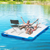 Large Water Floating Platform Island w/ Air Pump & Backpack for Pool, Beach