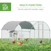 Galvanized Large Metal Chicken Coop Cage Walk-in Enclosure Poultry Hen Run 9.2' x 12.5' x 6.5' House Playpen with Cover for Outdoor, Silver