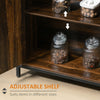 Industrial Sideboard Buffet Cabinet, Kitchen Storage Cabinet with Adjustable Shelves for Living Room, Bedroom, Hallway, Rustic Brown