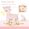 Kids Plush Ride-On Rocking Horse Deer-shaped Plush Toy Rocker with Realistic Sounds for Child 36-72 Months Pink