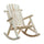 Wooden Adirondack Rocking Chair, Outdoor Rustic Log Rocker with Slatted Design for Patio, Natural