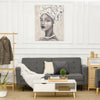 Hand-Painted Canvas Wall Art for Living Room Bedroom, Painting Gold African Woman, 39.25" x 31.5"