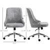 Mid-Back Home Office Chair, Height Adjustable Task Chair with 360 Degree Swivel and Tilt Function, Light Grey
