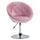 Modern Makeup Vanity Chair Round Tufted Swivel Accent Chair with Chrome Frame Height Adjustable for Living Room, Bedroom, Pink