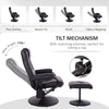 360-Degree Seat Swivel Massage Recliner Chair with Remote Control, Black