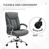 High Back Office Chair, Fabric Executive Office Chair with Padded Armrests, Ergonomic Chair with High-End Gas Lift and Linen-Feel Fabric, Grey
