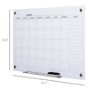 Dry Erase Wall Calendar Glass Whiteboard Monthly Planner for Homeschool Supplies & Home Office Organization with 4 Markers, Frameless