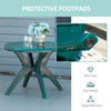 Patio Dining Table with Umbrella Hole Round Outdoor Bistro Table for Garden Lawn Backyard, Green