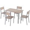 5 Piece Dining Table Set Modern Dining Table and Chairs Kitchen Dining Room Table and Chairs Set 5 Piece Dining Room Set- Natural Wood/Grey